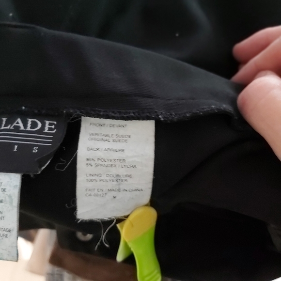 Vintage suede front high rise stretch black pants size Medium - Picture 9 of 9